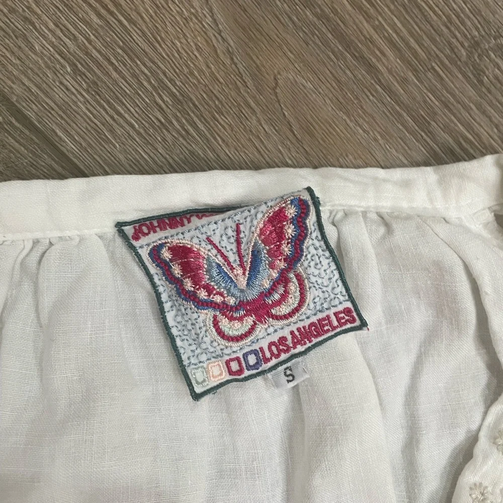 Johnny was white long sleeve embroidered cami peasant blouse - Picture 4 of 7